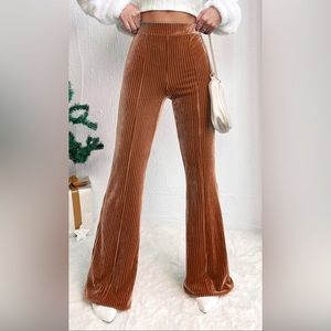 High waist Velvet flare pants